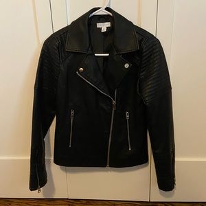 Topshop Faux Leather Moto Jacket